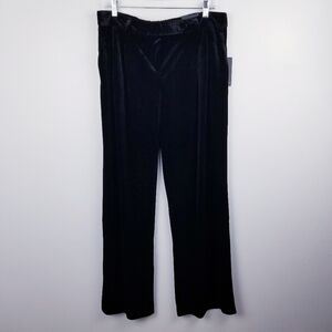 Jules & Leopold Pull On Wide Leg Black Velvet Pants NWT size Large